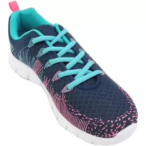 Dek Superlight Womens/Ladies Starlight Memory Foam Trainers (3 UK) (Navy/Aqua/Fuchsia)