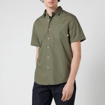 Farah Mens Wolstencroft Ripstop Short Sleeve Shirt - Vintage Green - L