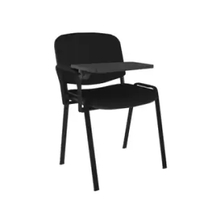 Taurus meeting room chair with Black frame and writing tablet - black