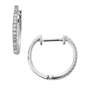 Elements Gold White Gold Diamond Huggie Earrings GE2106