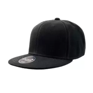 Atlantis Children/Kids Flat Visor 6 Panel Snap Back Cap (One Size) (Black)