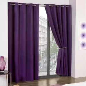 Emma Barclay Cali Thermal Woven Blackout Eyelet Curtains, Amethyst, 46 x 54 Inch