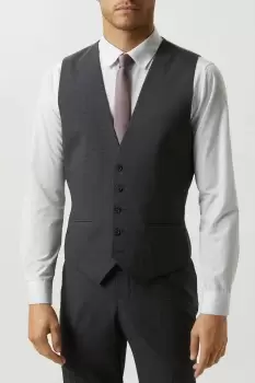 Skinny Grey Grid Check Waistcoat