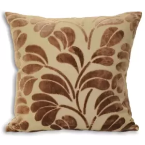 Palm Chenille Cushion Beige, Beige / 55 x 55cm / Polyester Filled