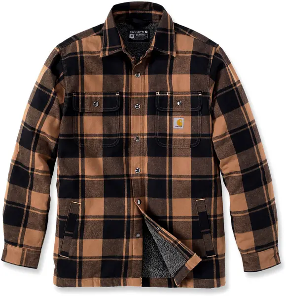 Carhartt Heavyweight Flannel Sherpa Shirt, brown, Size 2XL