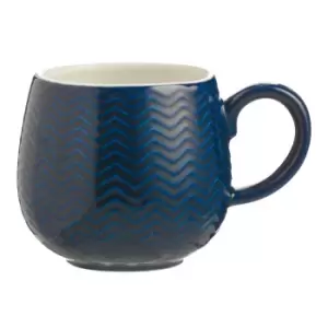 Mason Cash Embossed Chevron Navy Mug