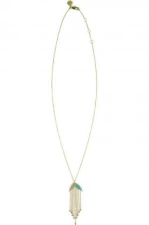 Sara Miller Azura Teal Enamel Leaf Necklace SAJ2008