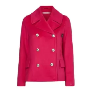 Tommy Hilfiger Wool Blend Db Peacoat - Pink