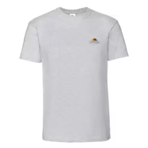 Fruit of the Loom Mens Vintage Small Logo Heather T-Shirt (L) (Grey Heather)