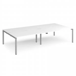 Adapt II Double Back to Back Desk s 3200mm x 1600mm - Silver Frame whi