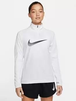 Nike Dri-FIT Swoosh Half Zip Top - White, Size XL, Women