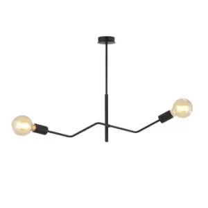 Frix Black Multi Arm Semi Flush Ceiling light 2x E27