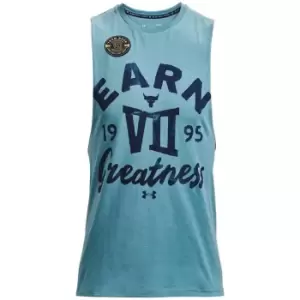 Under Armour Project Rock Earn Tank Top Mens - Blue