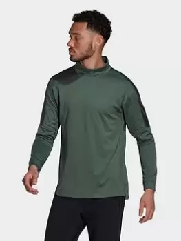 adidas Workout Warm Long-sleeve Top, Green, Size L, Men