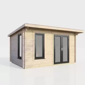 Power 14x8 Pent Log Cabin - Right Hand Door