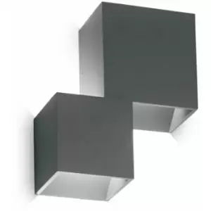 Anthracite rubik wall light 2 bulbs