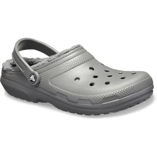 Crocs Mens Womens Classic Lined Clog Warm Slip On Slippers Shoes - UK M6-W7 / EU 39-40 / US M7-W9 Grey unisex GDE2681SLA6