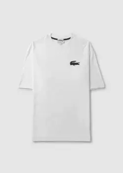 Lacoste Mens Robert George Croc Oversized T-Shirt In White