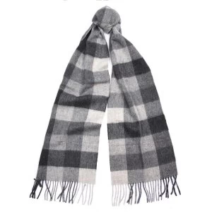 Barbour Unisex Large Tattersall Scarf Charcoal/Grey