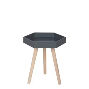 Grey MDF & Natural Pine Wood Hexagon Table K/D