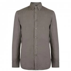 French Connection Sleeve Cotton Shirt - Dk Olive