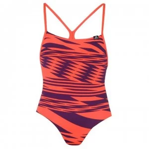 adidas Pro Print Swimsuit Junior Girls - S Red/Purple