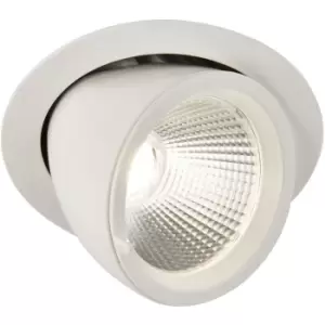 Fully Adjustable Recessed Ceiling Downlight - 36W Cool White LED - Matt White