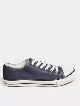 Long Tall Sally Canvas Low Trainer Navy, Blue, Size 8, Women