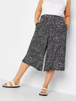 Yours Animal Stretch Jersey Culotte, Blue, Size 18, Women