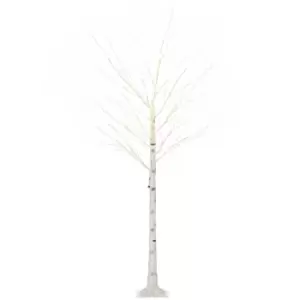 Pre-Lit Artificial White Birch Tree with 96 LED Lights 6ft, white