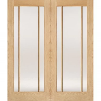 Lincoln Internal Glazed Unfinished Oak 3 Lite Pair Doors - 1524 x 1981mm