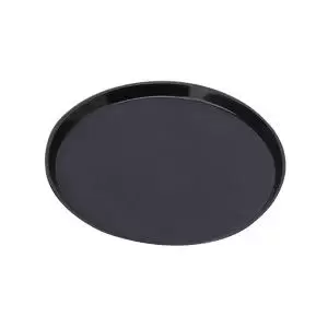 Serving Tray Round Polycarbonate H22 x D355mm Black PT1400 UP20933