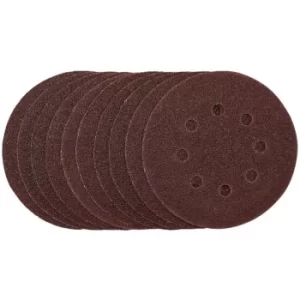 Draper Sanding Discs, 125mm, Hook & Loop, 40 Grit, (Pack of 10)