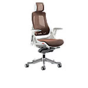 Executive Chair Zure White Frame Mandarin Mesh With Arms With Headrest