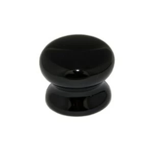 BQ Black Porcelain effect Classic Knob Cabinet pull D35 mm