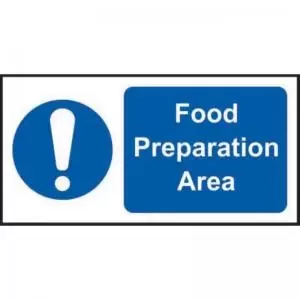 Food Preparation Area&rsquo; Sign; Self-Adhesive Vinyl 200mm x