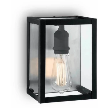 Ideal Lux Igor - 1 Light Indoor Wall Light Black with Clear Glass Plates, E27