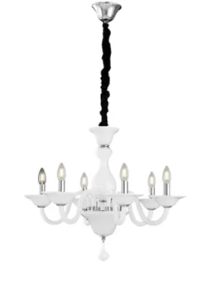 SOFFIO 6 Light Chandeliers White 66x50cm