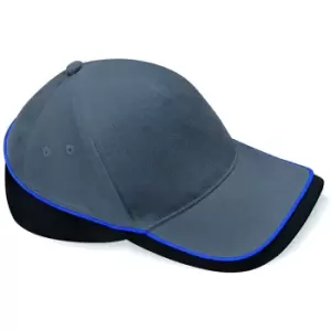 Beechfield Teamwear Competition Cap (One Size) (Graphite/Black/Bright Royal Blue)