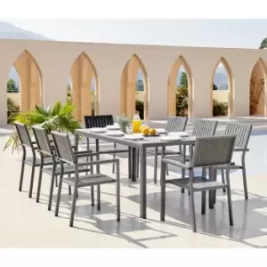 Dubai Outdoor Dining Set 8 Seat Grey