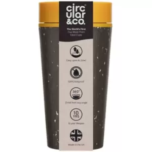 Circular & Co 12Oz/340ml Coffee Cup - Black and Electric Mustard