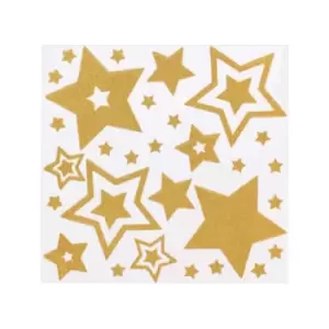 Festive Wonderland Glitter Christmas Star Window Sticker Decorations (One Size) (Gold)