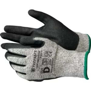 Nitrile Palm Coated Gloves, Cut D, Black/Grey, Size 7