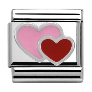 Nomination CLASSIC Silvershine Symbols Pink and Red Hearts Charm...