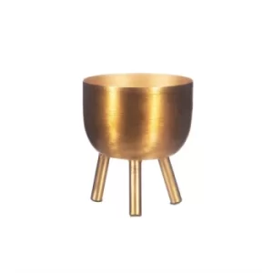 Sass & Belle Matte Gold Metal Planter On Legs Small