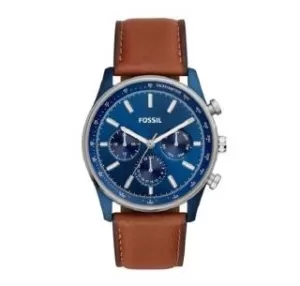 Fossil Men Bannon Multifunction Brown Leather Watch