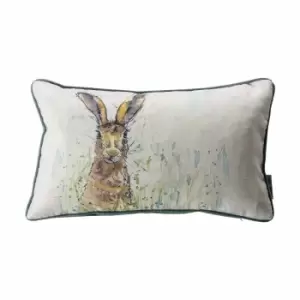 Crossland Grove Hare Watercolour Cushion Duck Egg 300x500mm