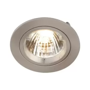 Knightsbridge - GU10 Brushed Chrome Recessed Fixed Twist & Lock Downlight, 230V