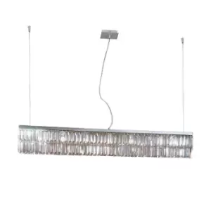 Prisma Designer Crystal Straight Pendant Light Polished Chrome, 7x G9