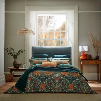 Honeysuckle & Tulip Duvet Cover - MULBERRY & TEAL